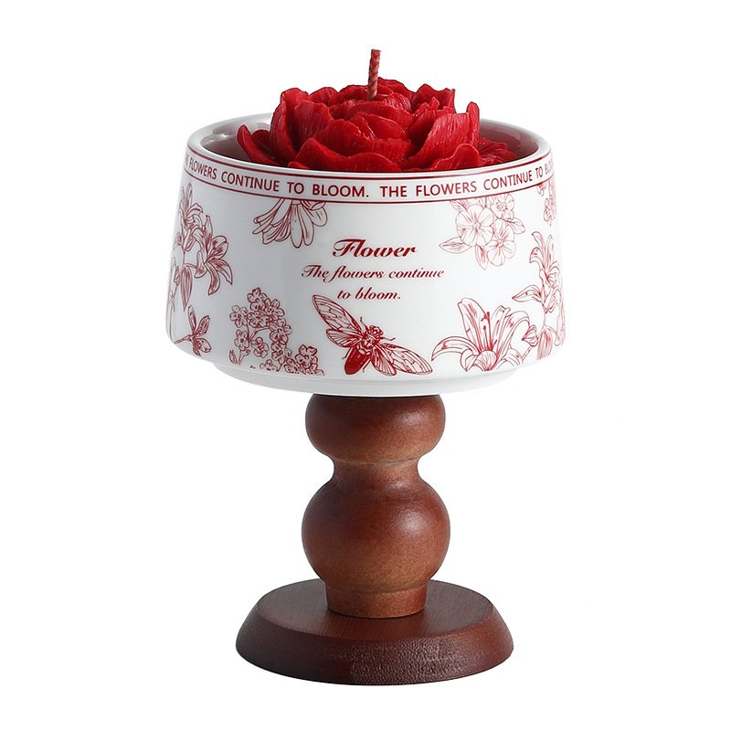 Camellia Scented Candle Gift Box - Floral Home Fragrance Set - In Use