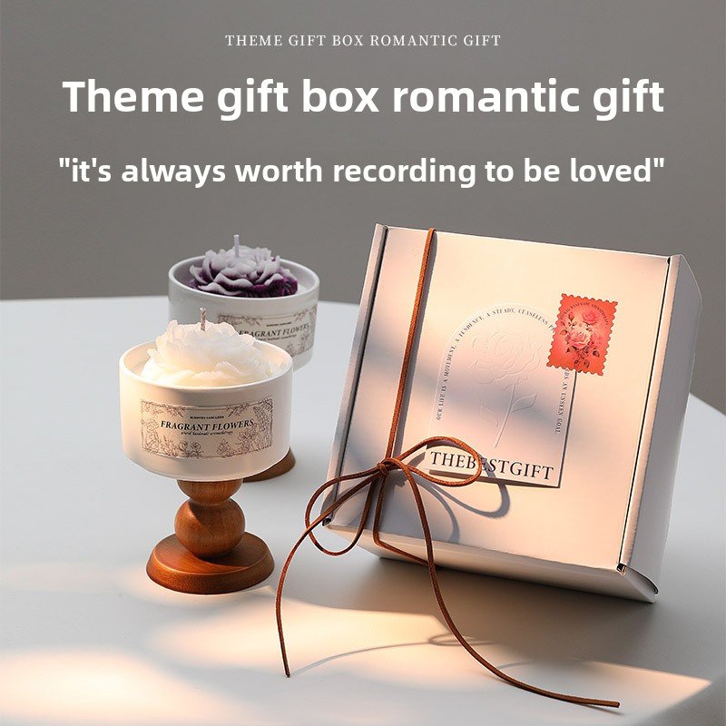 Camellia Scented Candle Gift Box - 2 x 200g with Accessories - Size Reference