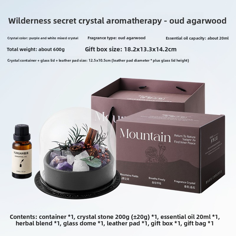 YUHUAN Wilderness Essential Oil Diffuser Stone Gift Box – Flameless Aromatherapy Crystal, 8 Stone-Scent Combos, 20ML Oil - Close-up