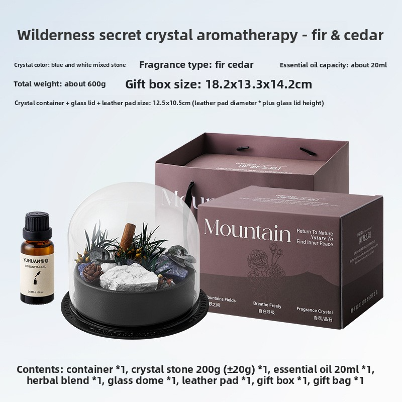 YUHUAN Wilderness Essential Oil Diffuser Stone Gift Box – Flameless Aromatherapy Crystal, 8 Stone-Scent Combos, 20ML Oil - Top View