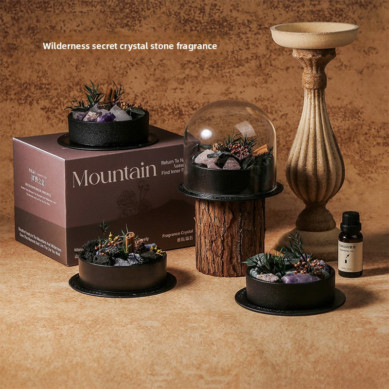 YUHUAN Wilderness Essential Oil Diffuser Stone Gift Box – Flameless Aromatherapy Crystal, 8 Stone-Scent Combos, 20ML Oil - Aromatherapy Diffuser