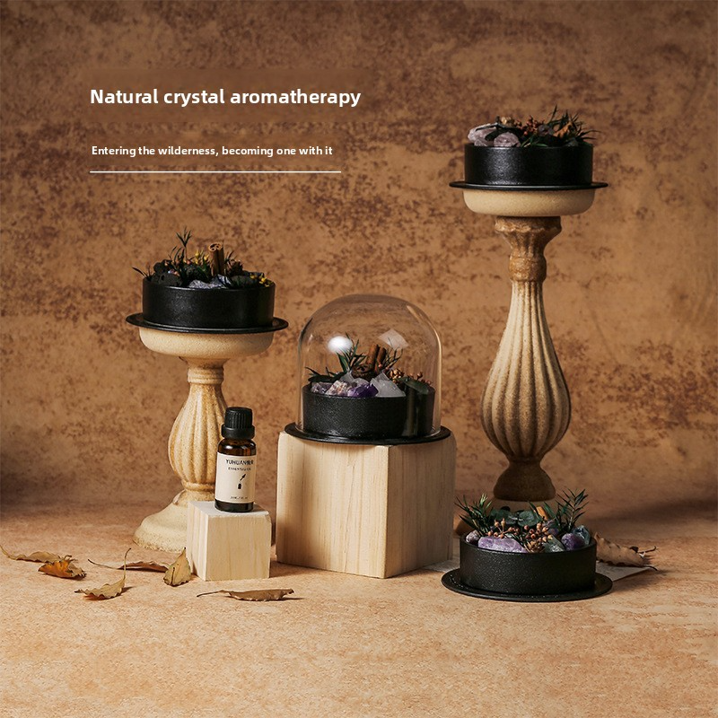 YUHUAN Wilderness Essential Oil Diffuser Stone Gift Box – Flameless Aromatherapy Crystal, 8 Stone-Scent Combos, 20ML Oil - Size Reference