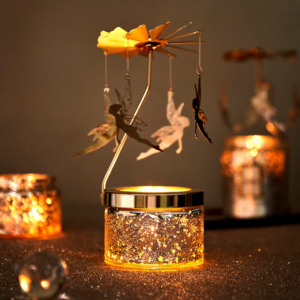 YUEKOKO Rotating Carousel Candle Gift Set - Metal Spinning Candle Holder with Scented Candle, 7 Styles - Incense Gift Sets