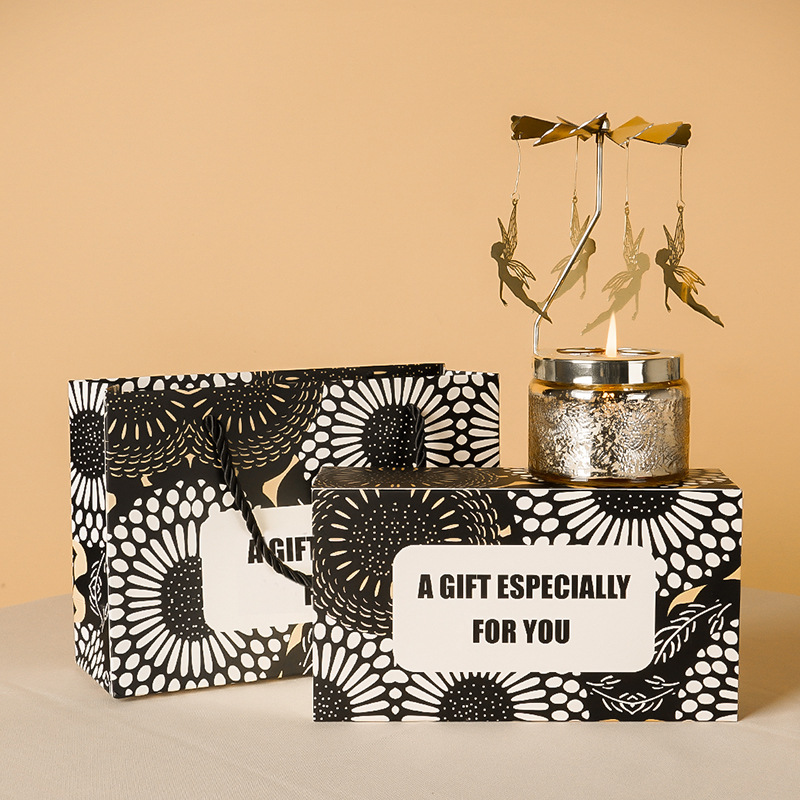 YUEKOKO Rotating Carousel Candle Gift Set - Metal Spinning Candle Holder with Scented Candle, 7 Styles - Context