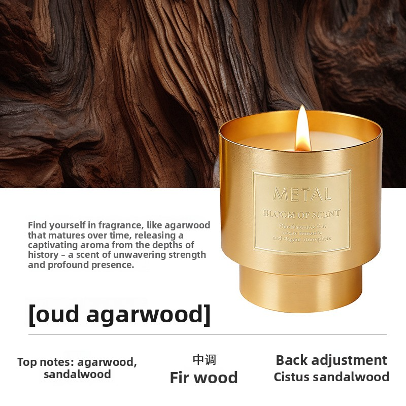 YUEKOKO Luxury Metal Cup Scented Candle – Premium Glass Candle with Metallic Finish, 4 Fragrances - Set / Collection
