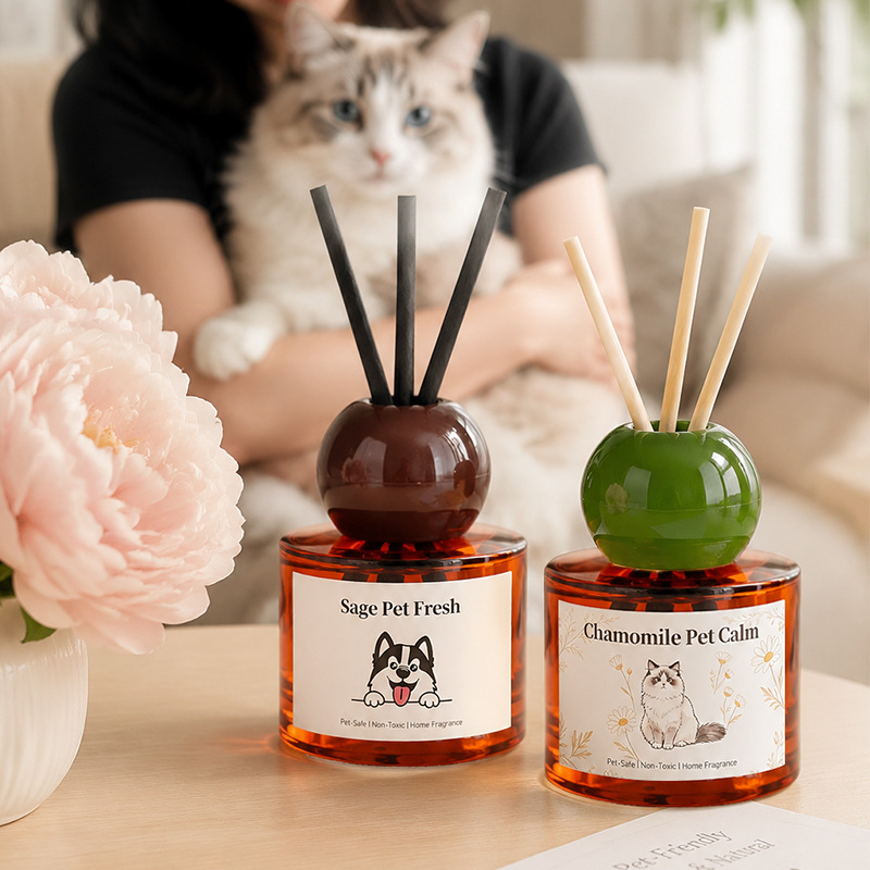 YUEKOKO Pet-Friendly Reed Diffuser – Safe Aromatherapy for Homes with Pets, 120ml - Lifestyle Scene