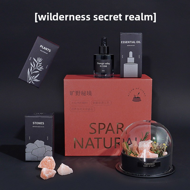 YUEKOKO Wilderness Crystal Stone Diffuser Gift Box – Natural Crystal Aromatherapy, 6 Styles - Size Reference