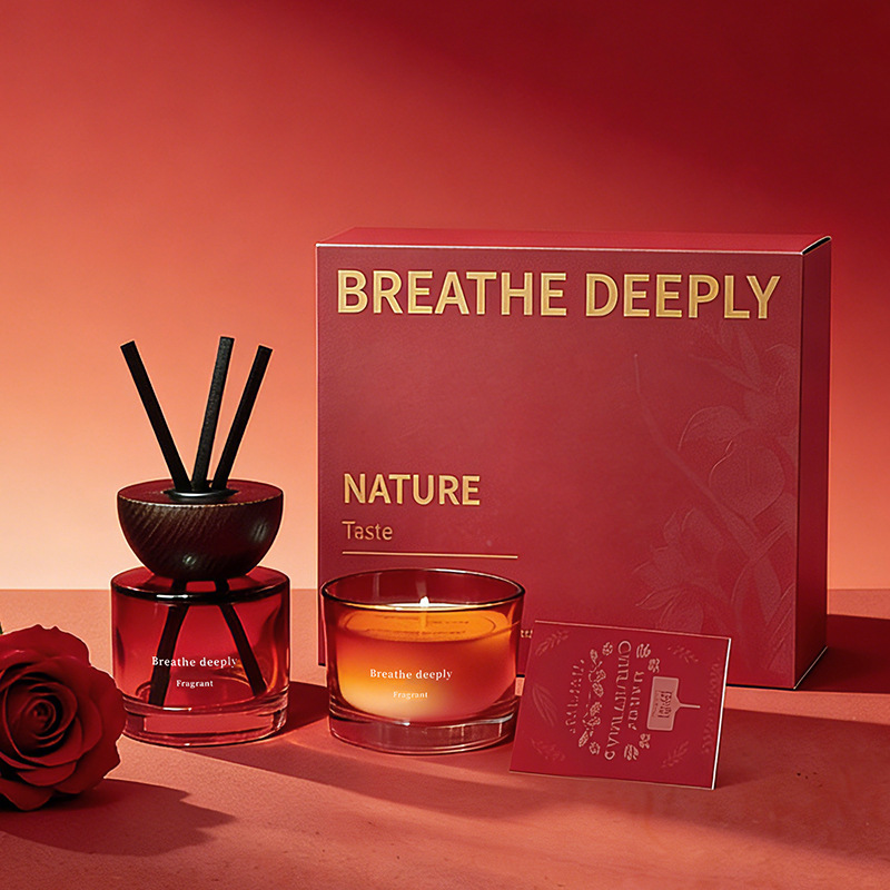 YUEKOKO New Year Scented Candle Gift Box Set – Luxury Dual-Scent Candle Collection - Size Reference