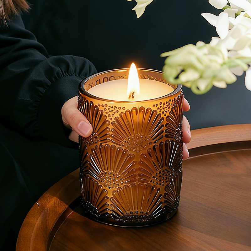 SUOQIU Plum Tea Scented Candle 165g - Chinese Ceramic Cup Aromatherapy Candle, 6 Styles - Size Reference