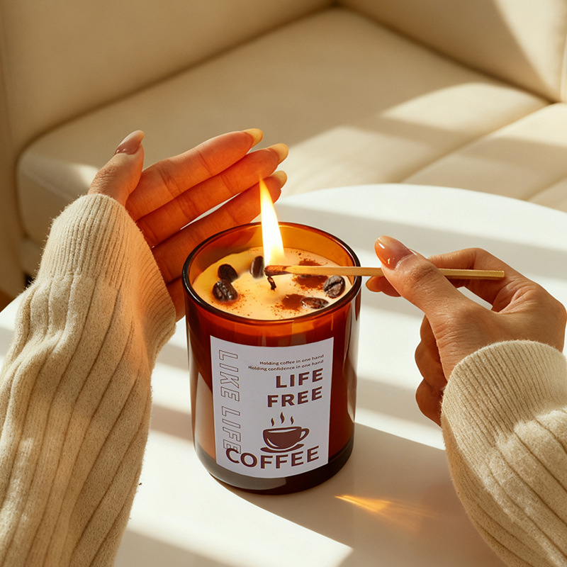 Coffee Scented Candle Gift Box - Soy Wax Aromatherapy Candle, 11 Styles - Herbal Wellness Incense