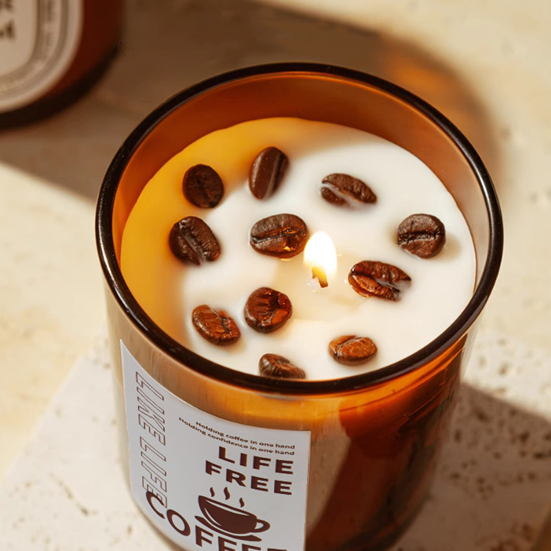 Coffee Scented Candle Gift Box - Soy Wax Aromatherapy Candle, 11 Styles - Detail View