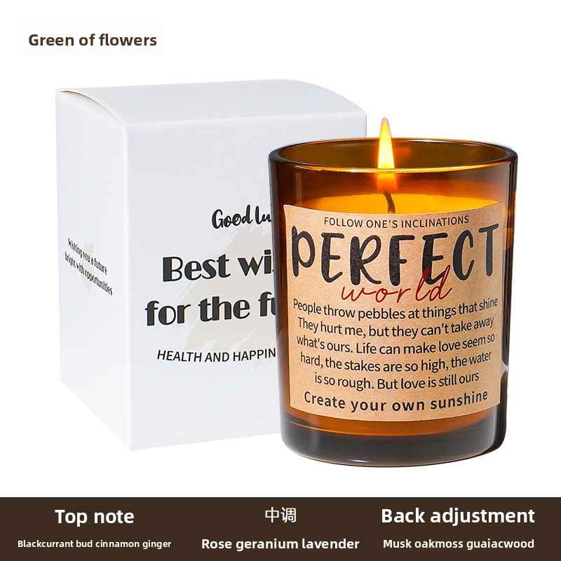 Coffee Scented Candle Gift Box - Soy Wax Aromatherapy Candle, 11 Styles - Side View
